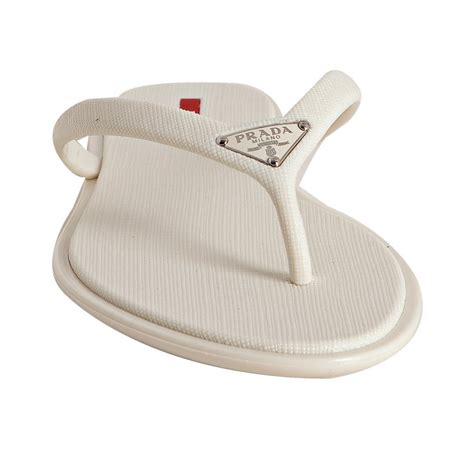 prada flip flops white|prada denim sandals.